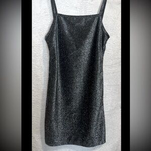 Black and Silver Sparkly Mini Dress